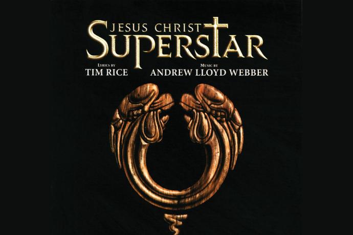 The official logo for broadway musical Jesus Christ Superstar set on a black background.