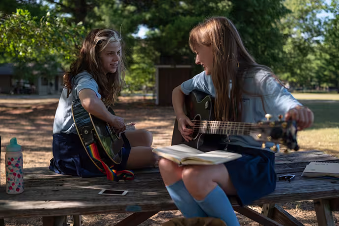 Two Interlochen Arts Camp singer-songwriters share works-in-progress during their recreation hour. 