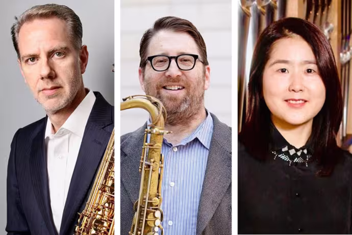 A professional headshot collage of Tim McAllister, Andrew Bishop, and Hae Won Jang