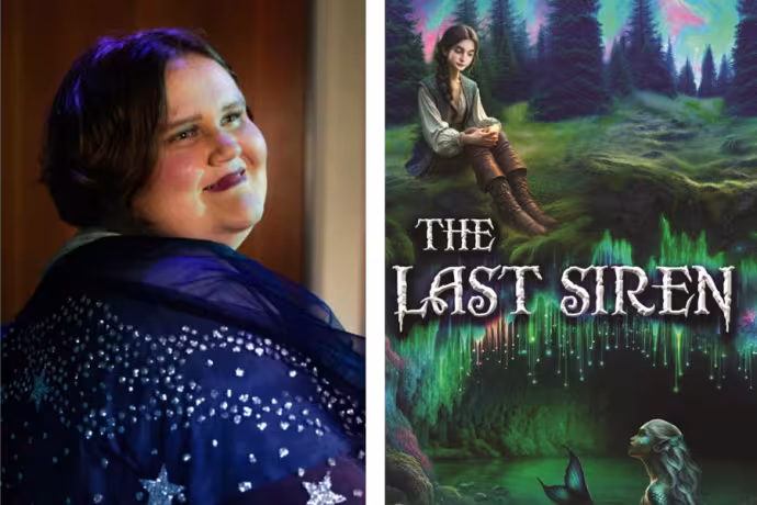 Professional photo of author T.G. Sparks and the cover of his novel, 'The Last Siren'.