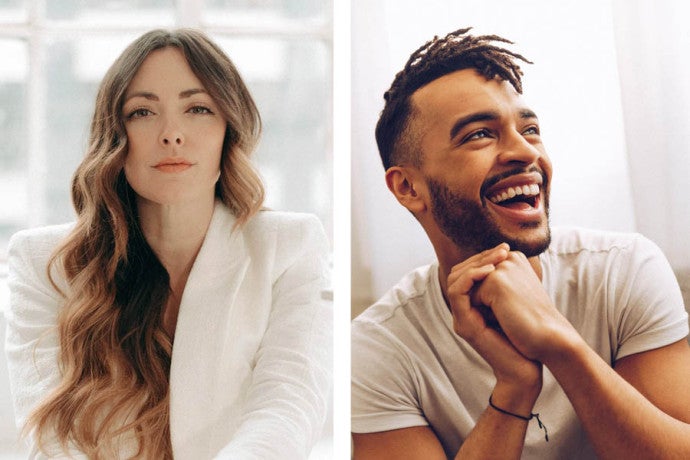 Professional headshots of Desi Oakley and Noah Ricketts