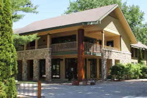The Writing House exterior shot on a sunny day interlochen center for the arts