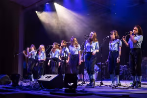 Students perform in a rock and pop concert
