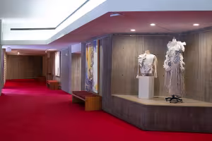 The recently renovated Corson Auditorium lobby