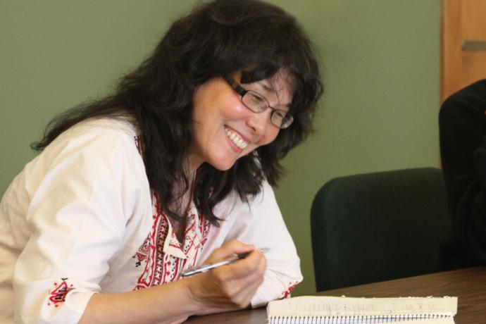 Interlochen College of Creative Arts student smiles during the screenwriting course