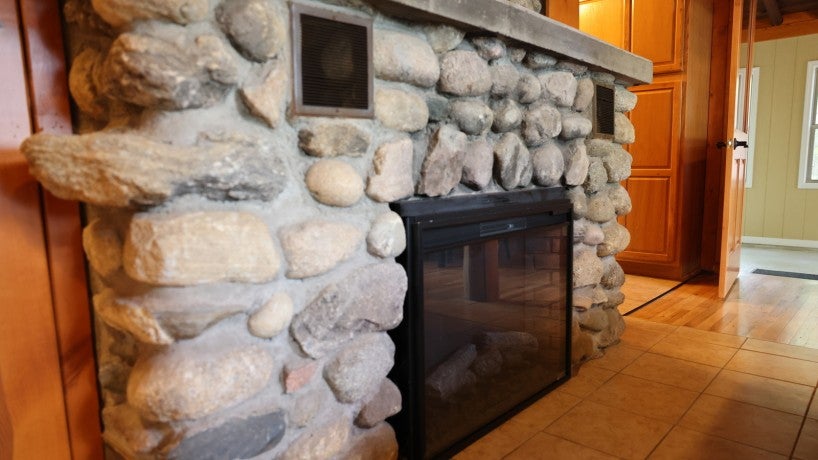 Greenleaf Cabin fireplace