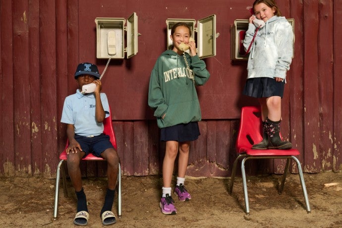 Interlochen Arts Camp students talk on the phone