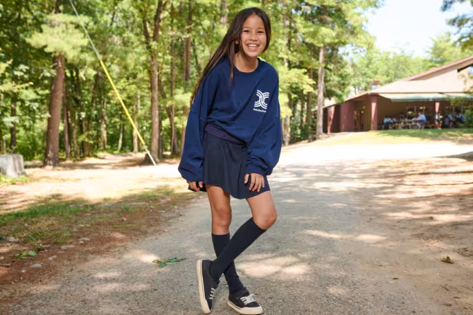 Interlochen Arts Camp student fashions an Interlochen sweatshirt