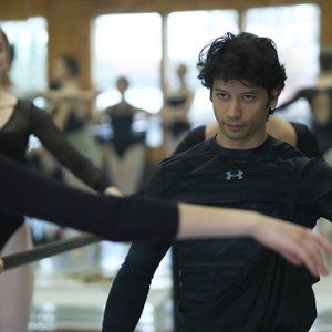 Herman Cornejo demonstrates proper arm position during his master class at Interlochen Arts Academy.