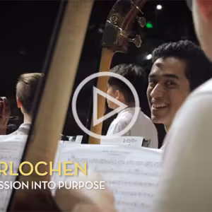 Students prepare for a performance