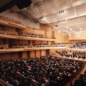 An artist's rendering of the new David Geffen Hall.