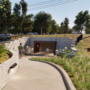 An artist's rendering of the tunnel beneath J Maddy Parkway. 