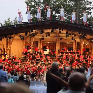 Students perform "Les Preludes" at the Interlochen Bowl. 